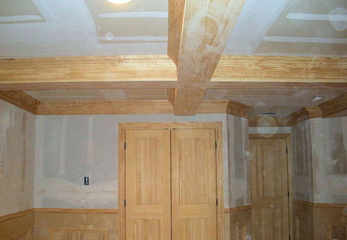 Empty room in house prepped for painting
