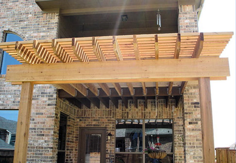 Pale wood pergola