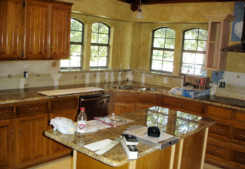Kitchen in the process of being painted