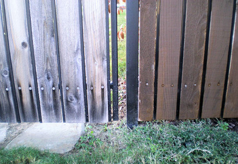 Old brown wooden fence
