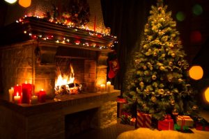 A holiday-themed home interior.