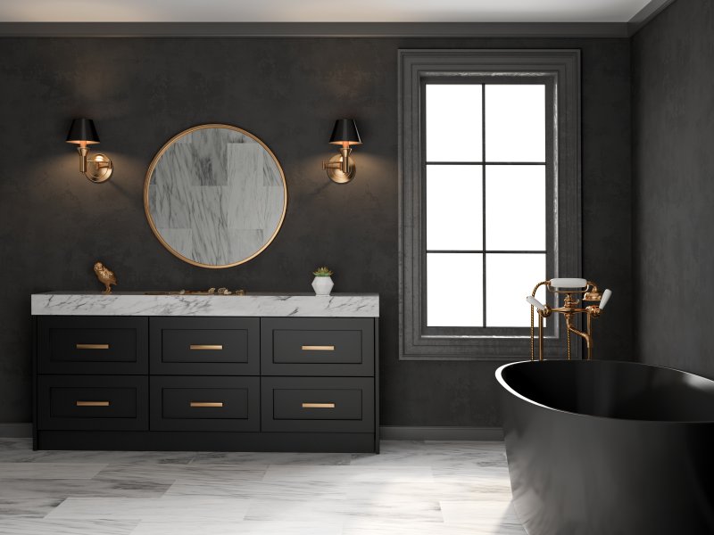 interior black bathroom