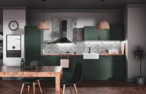 green kitchen illustrating the interior paint color trends for 2022