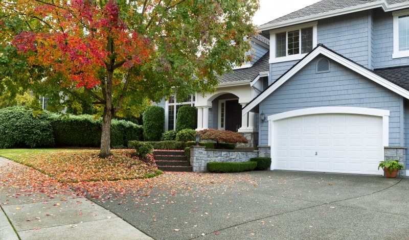 exterior home during early autumn