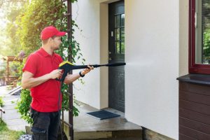 pressure washing outside walls for exterior paint