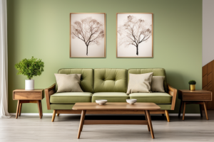 a room with matching furniture and walls