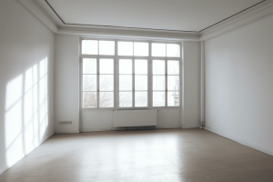 a painted interior room with natural lighting