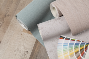an assortment of wallpaper rolls